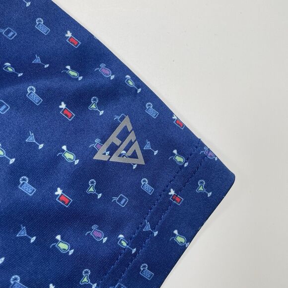 Maelreg Golf Performance Polo Shirt Mens Stretch Blue Cocktail Print Size 3XL - Picture 4 of 9